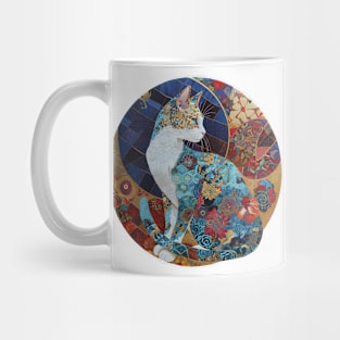 Quilted Elegance on a Cat Canvas Mug